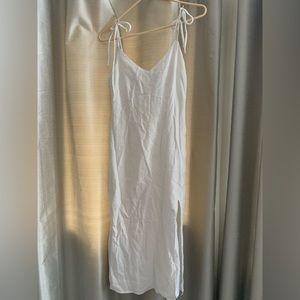 Abercrombie & Fitch white linen dress w/ slit NWT XS